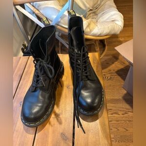 Black Dr. Martens Moto Boots Size EU 41/ Women's Size 9